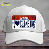 I Love Climbing Utah Novelty License Plate Hat Cotton / White