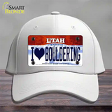 I Love Bouldering Utah Novelty License Plate Hat Cotton / White