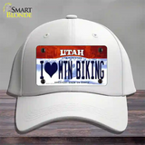 I Love Mtn Biking Utah Novelty License Plate Hat Cotton / White