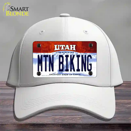 Mtn Biking Utah Novelty License Plate Hat Cotton / White