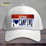 I Love Camping Utah Novelty License Plate Hat Cotton / White