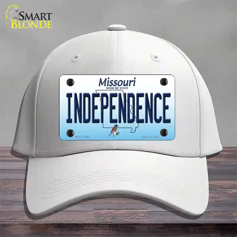 Independence Missouri Novelty License Plate Hat Cotton / White