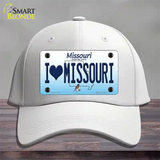 I Love Missouri Novelty License Plate Hat Cotton / White