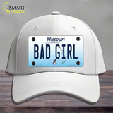 Bad Girl Missouri Novelty License Plate Hat Cotton / White