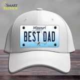 Best Dad Missouri Novelty License Plate Hat Cotton / White