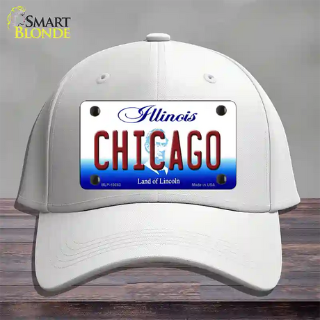 Chicago Illinois Novelty License Plate Hat Cotton / White