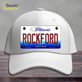 Rockford Illinois Novelty License Plate Hat Cotton / White