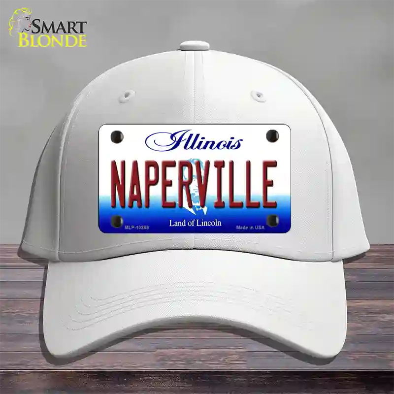 Naperville Illinois Novelty License Plate Hat Cotton / White