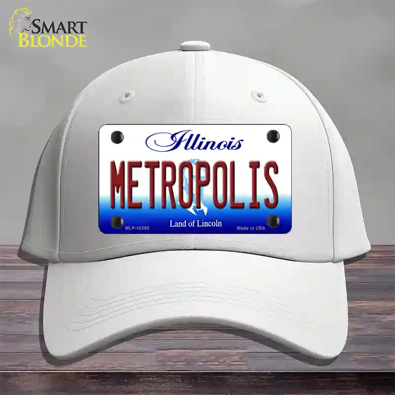 Metropolis Illinois Novelty License Plate Hat Cotton / White