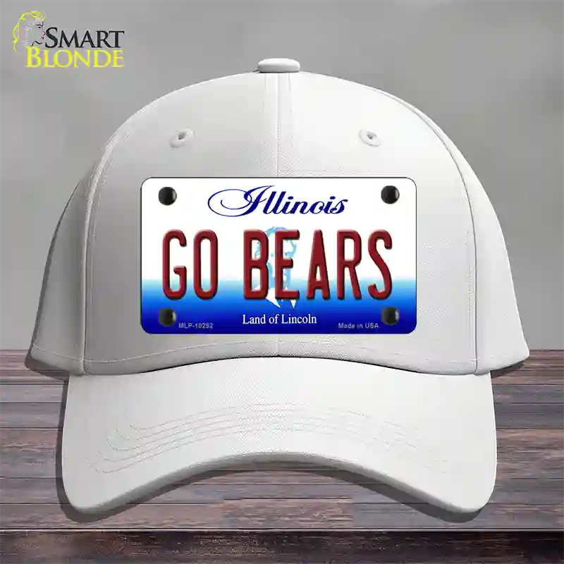 Go Bears Illinois Novelty License Plate Hat Cotton / White