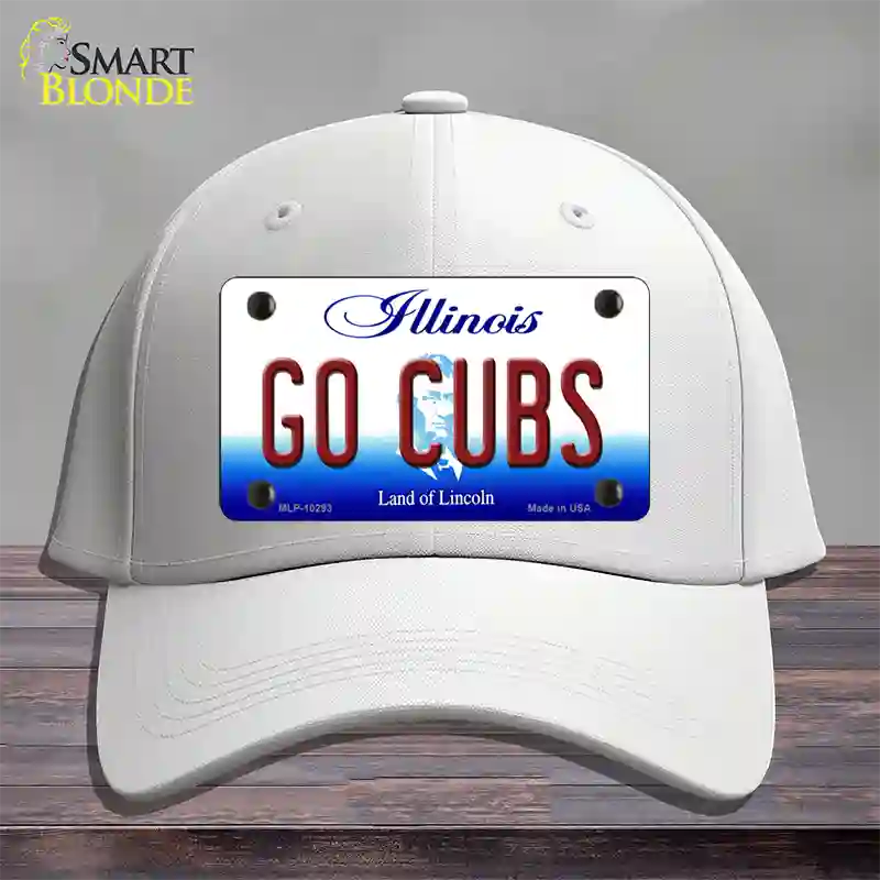 Go Cubs Illinois Novelty License Plate Hat Cotton / White