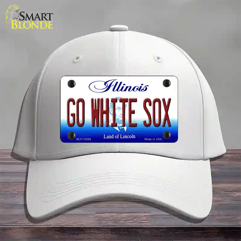 Go White Sox Illinois Novelty License Plate Hat Cotton / White