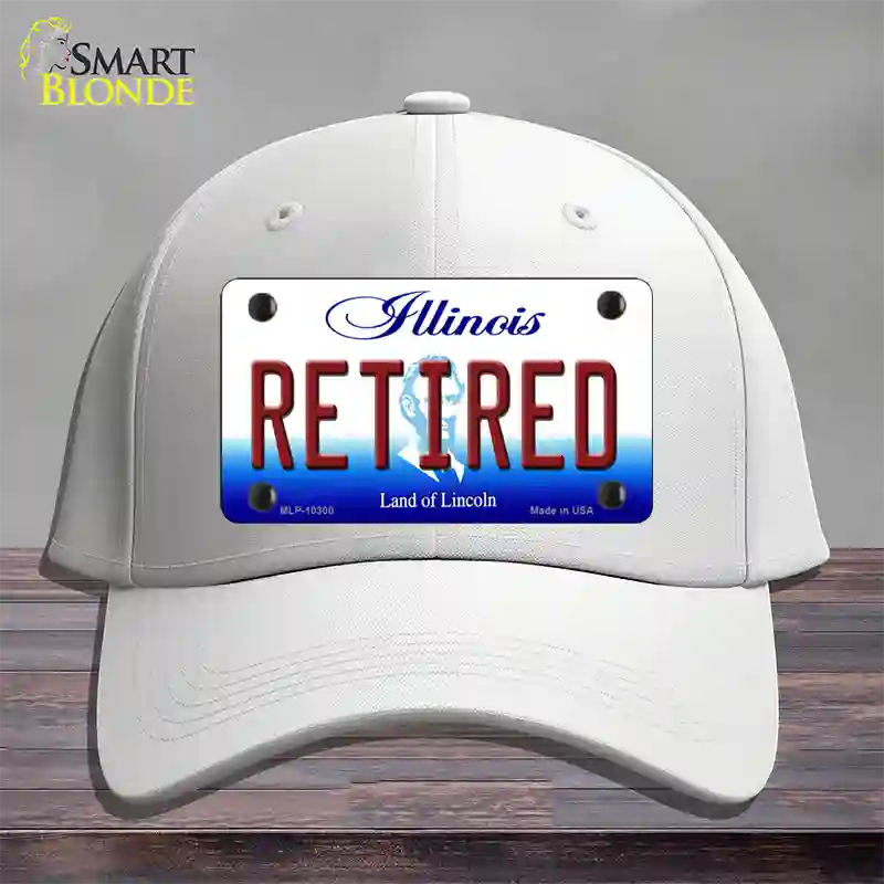 Retired Illinois Novelty License Plate Hat Cotton / White