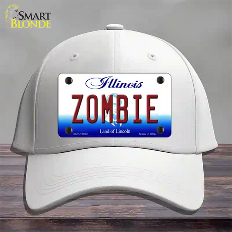 Zombie Illinois Novelty License Plate Hat Cotton / White