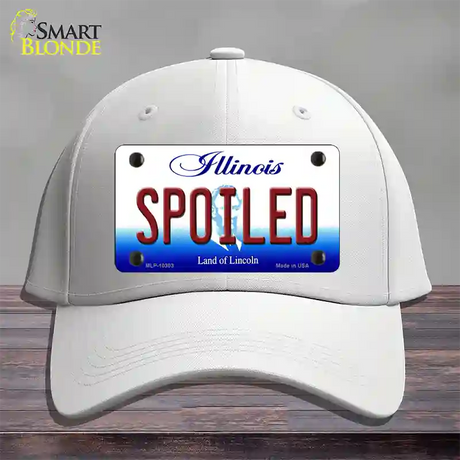 Spoiled Illinois Novelty License Plate Hat Cotton / White