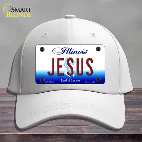 Jesus Illinois Novelty License Plate Hat Cotton / White