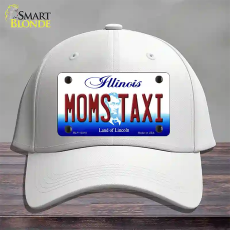 Moms Taxi Illinois Novelty License Plate Hat Cotton / White