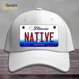 Native Illinois Novelty License Plate Hat Cotton / White