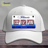 Deep Dish Pizza Illinois Novelty License Plate Hat Cotton / White