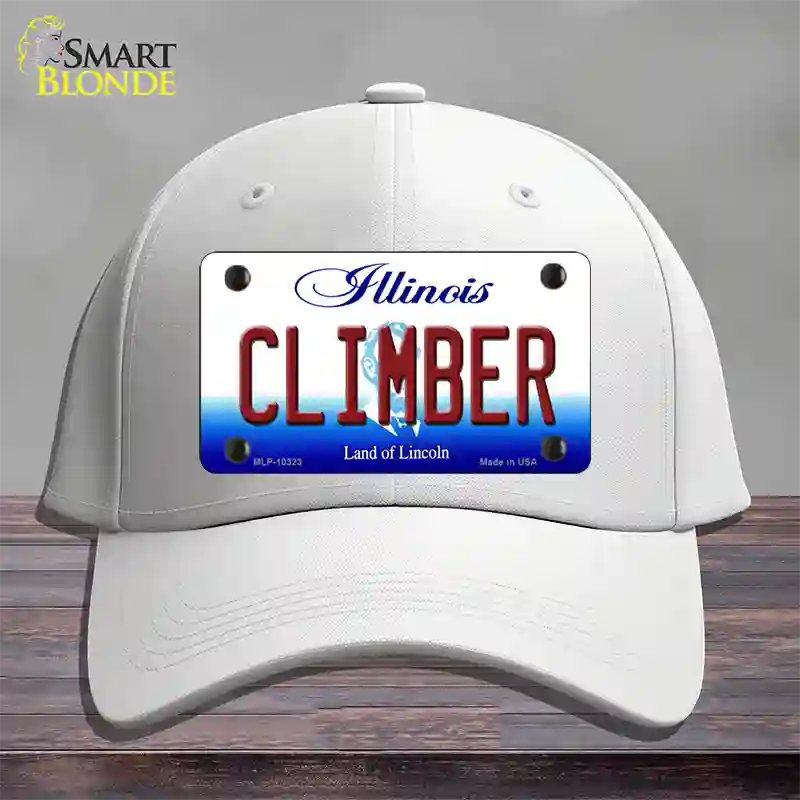 Climber Illinois Novelty License Plate Hat Cotton / White