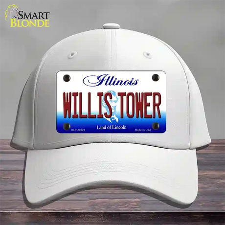 Willis Tower Illinois Novelty License Plate Hat Cotton / White