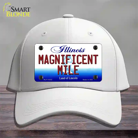 Magnificent Mile Illinois Novelty License Plate Hat Cotton / White