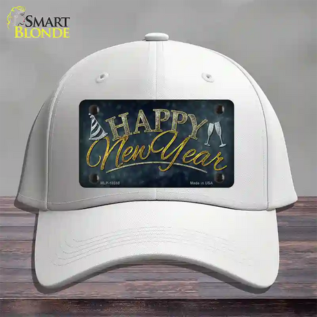 Happy New Year Novelty License Plate Hat Cotton / White