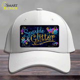 Sparkle And Glitter Novelty License Plate Hat Cotton / White