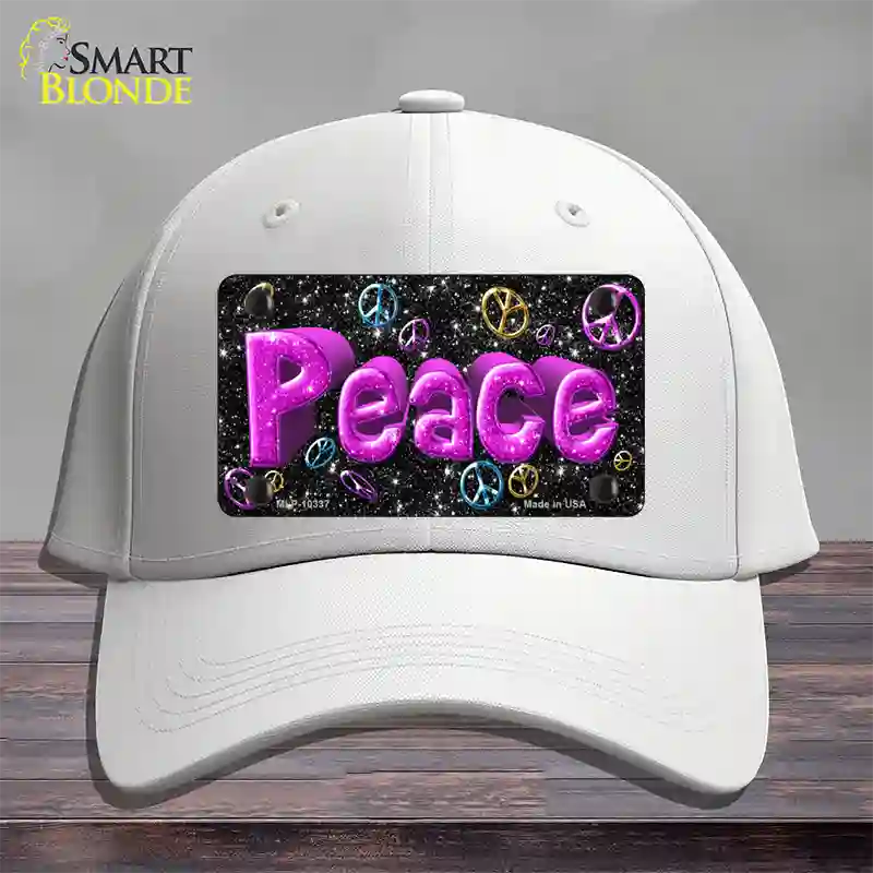 Peace Novelty License Plate Hat Cotton / White