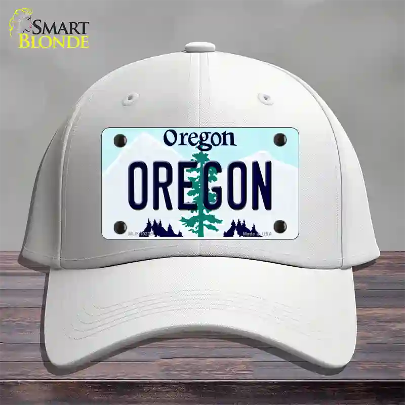 Oregon Tree Novelty License Plate Hat Cotton / White