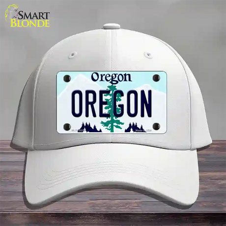 Oregon Tree Novelty License Plate Hat Cotton / White