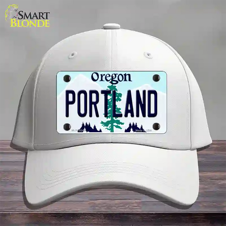 Portland Oregon Novelty License Plate Hat Cotton / White