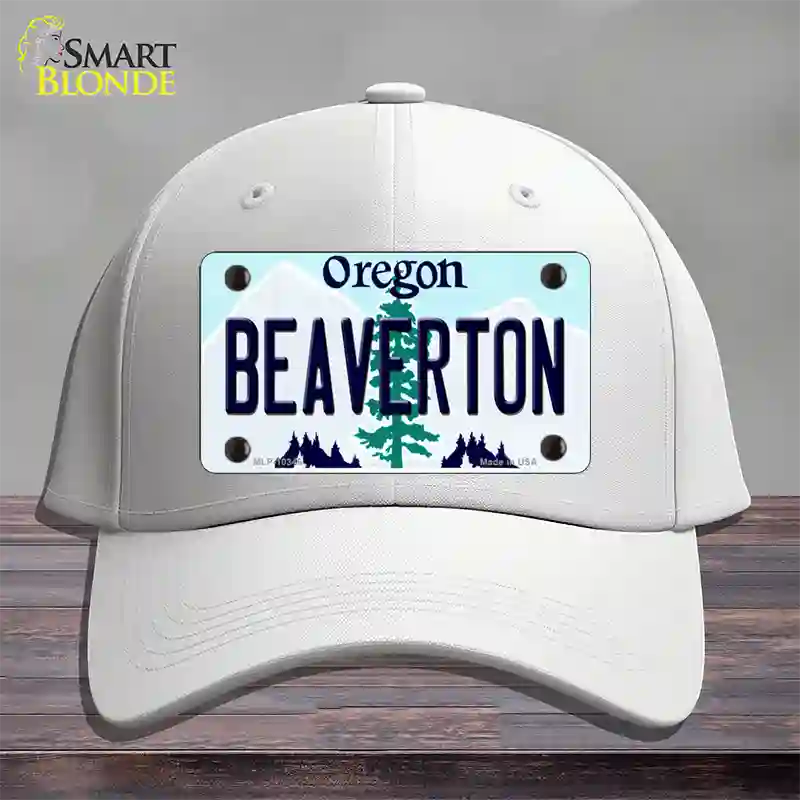 Beaverton Oregon Novelty License Plate Hat Cotton / White