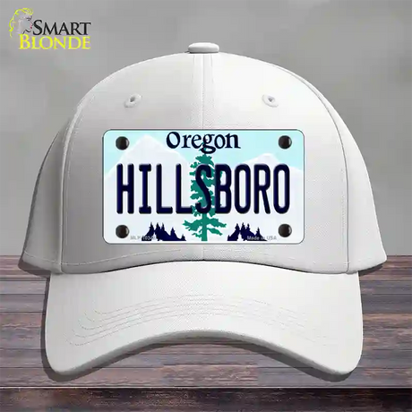 Hillsboro Oregon Novelty License Plate Hat Cotton / White