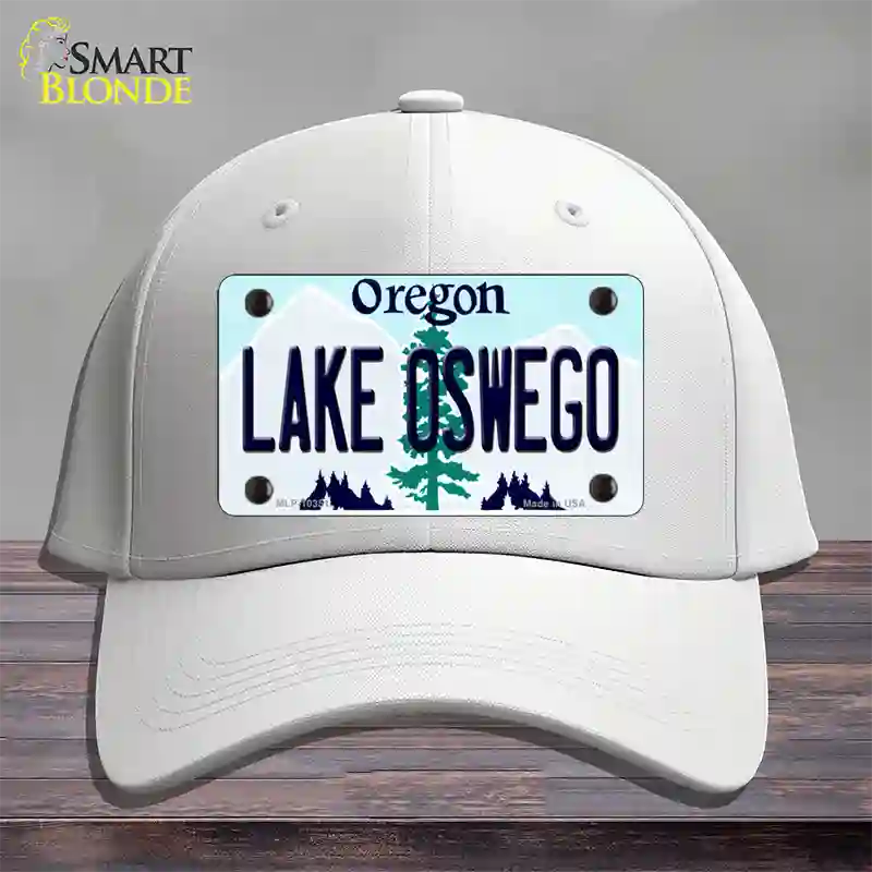 Lake Oswego Oregon Novelty License Plate Hat Cotton / White