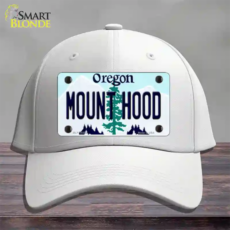 Mount Hood Oregon Novelty License Plate Hat Cotton / White