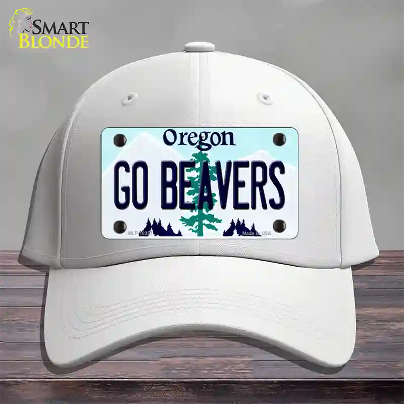 Go Beavers Oregon Novelty License Plate Hat Cotton / White