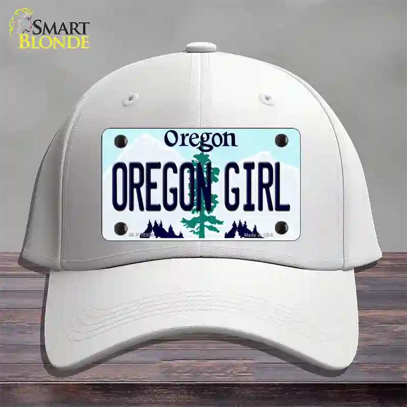 Oregon Girl Oregon Novelty License Plate Hat Cotton / White