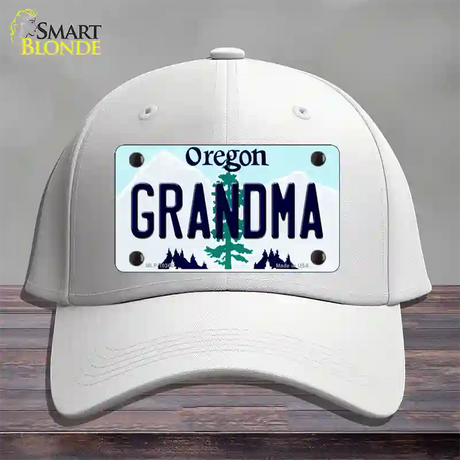 Grandma Oregon Novelty License Plate Hat Cotton / White