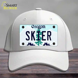 Skier Oregon Novelty License Plate Hat Cotton / White