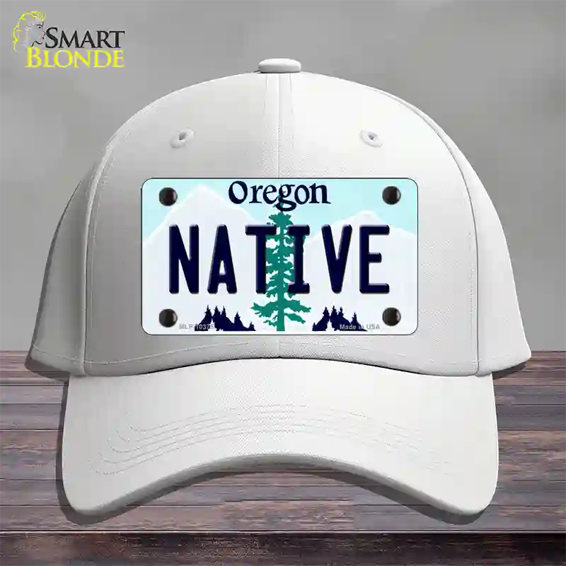 Native Oregon Novelty License Plate Hat Cotton / White