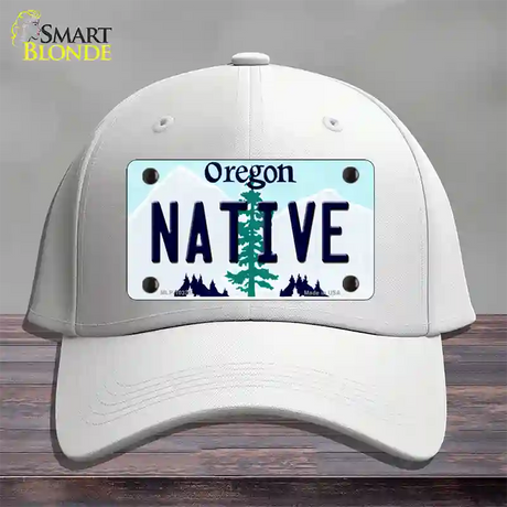 Native Oregon Novelty License Plate Hat Cotton / White