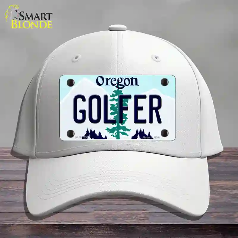 Golfer Oregon Novelty License Plate Hat Cotton / White