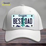 Best Dad Oregon Novelty License Plate Hat Cotton / White