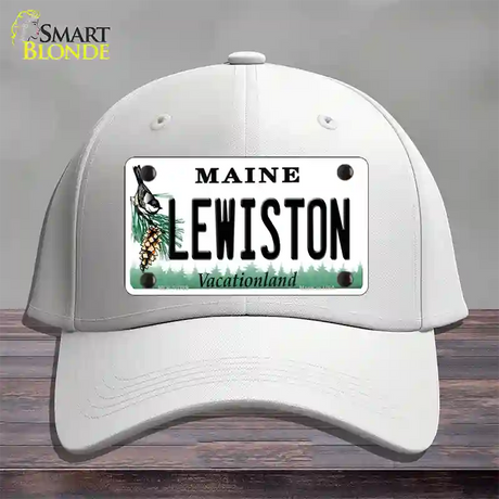 Lewiston Maine Novelty License Plate Hat Cotton / White