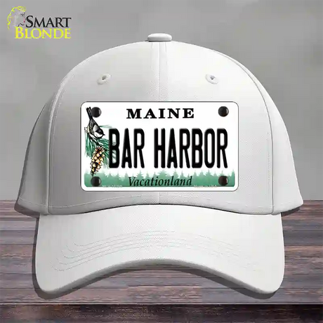 Bar Harbor Maine Novelty License Plate Hat Cotton / White