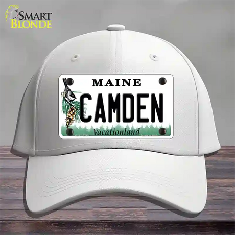 Camden Maine Novelty License Plate Hat Cotton / White