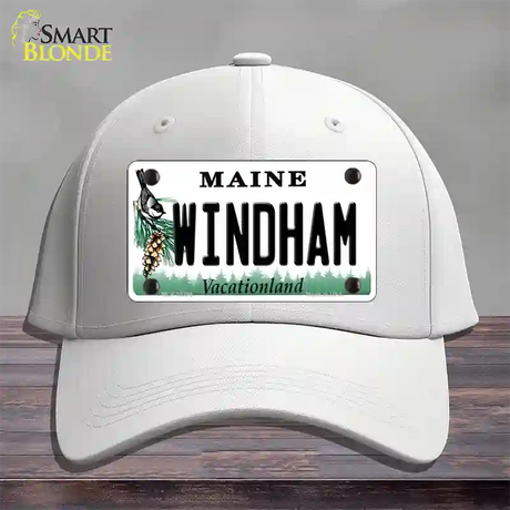 Windham Maine Novelty License Plate Hat Cotton / White