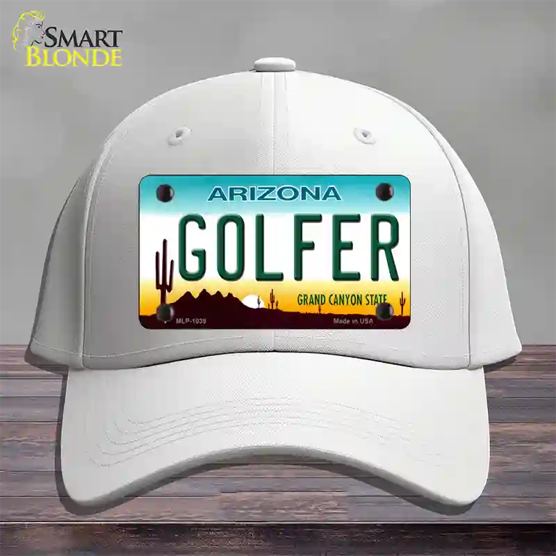 Golfer Arizona Novelty License Plate Hat Cotton / White