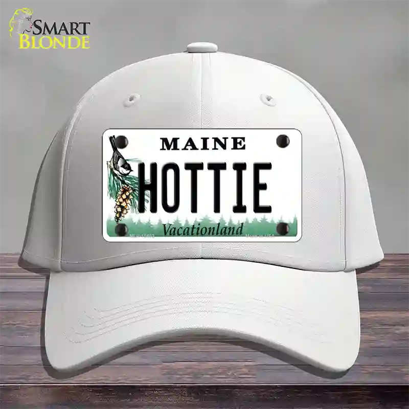 Hottie Maine Novelty License Plate Hat Cotton / White